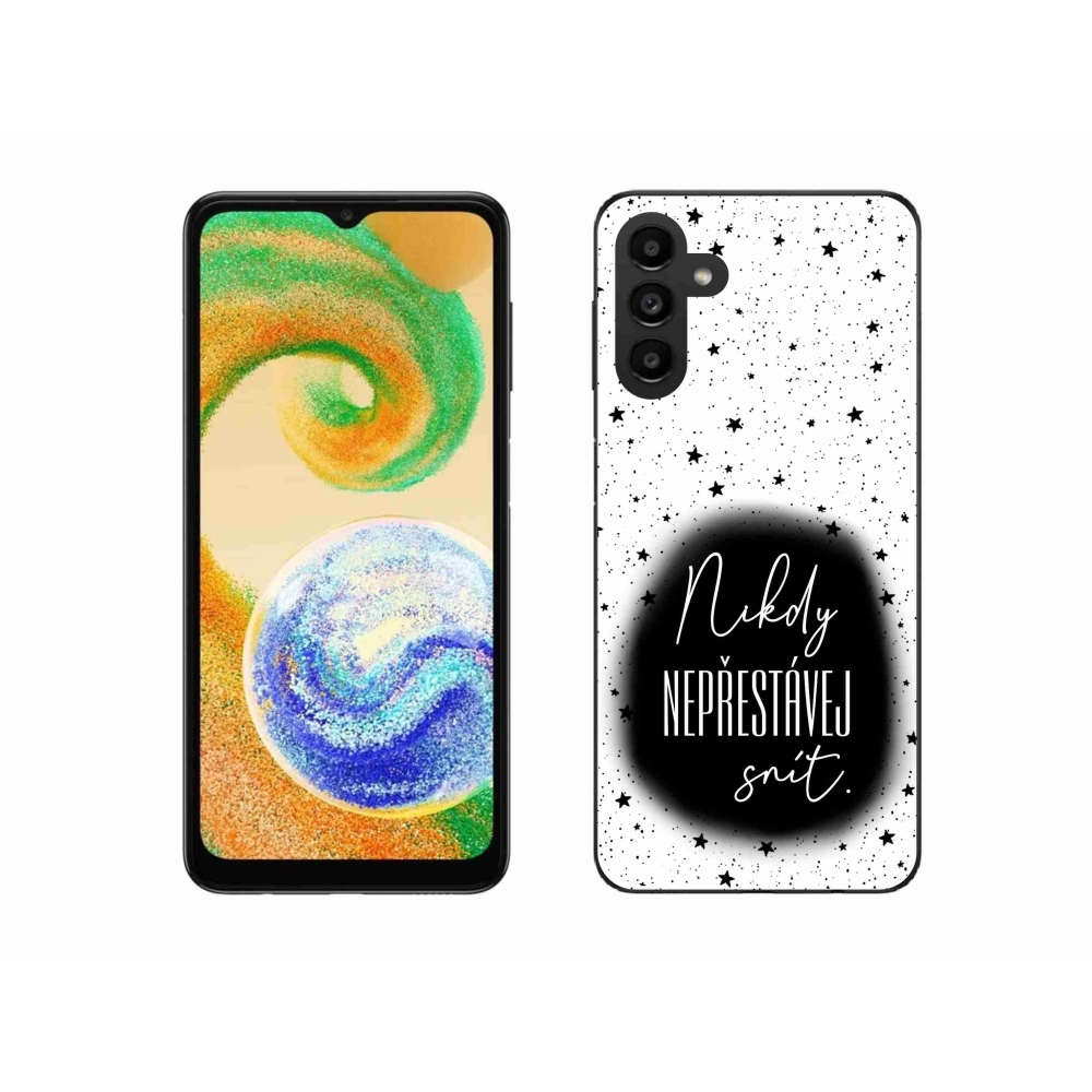 Gelový kryt mmCase na Samsung Galaxy A04s (164.7x76.7x9.1mm) - citát 1 černobílé pozadí
