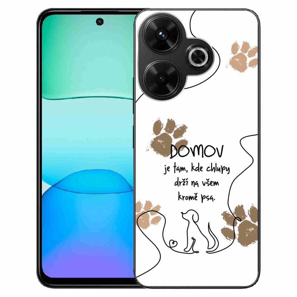 Gelový kryt mmCase na Xiaomi Redmi 13 4G/Poco M6 4G  - psí motiv bílé pozadí