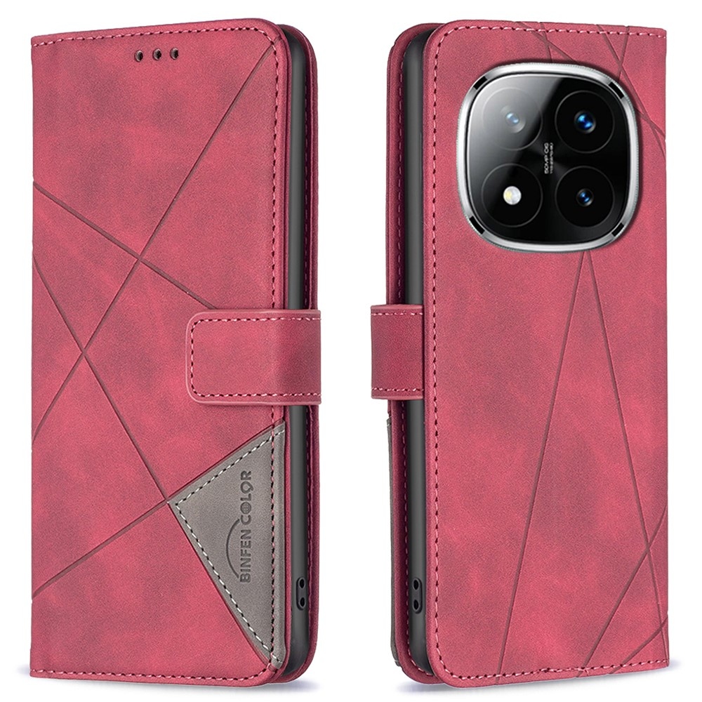 BNF Triangle knížkové pouzdro na Xiaomi Redmi Note 14 Pro - červené