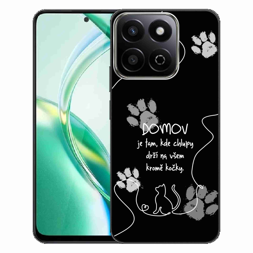 Gelový kryt mmCase na Honor 200 Smart 5G - kočičí motiv černé pozadí