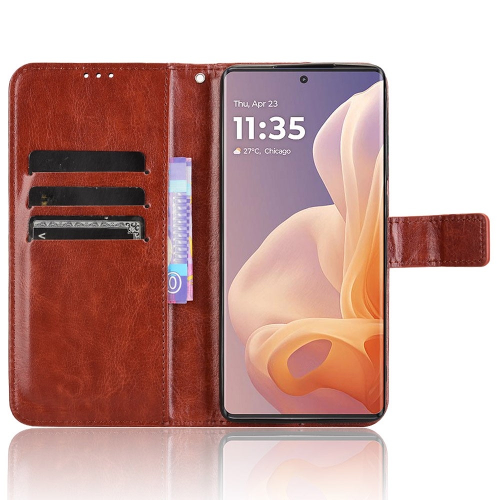 Crazy knížkové pouzdro na Motorola Moto G85 5G - hnědé