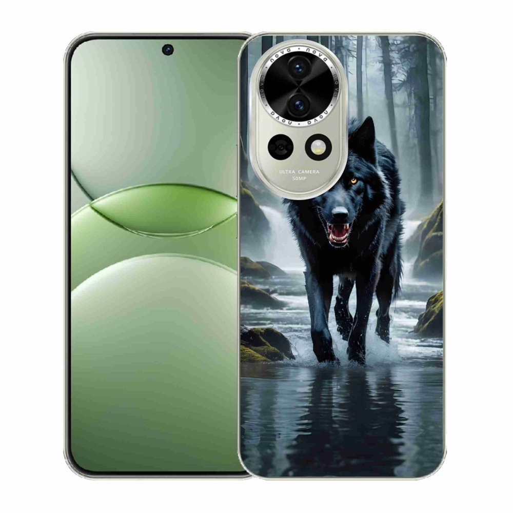 Gelový kryt mmCase na Huawei Nova 13 5G - černý vlk