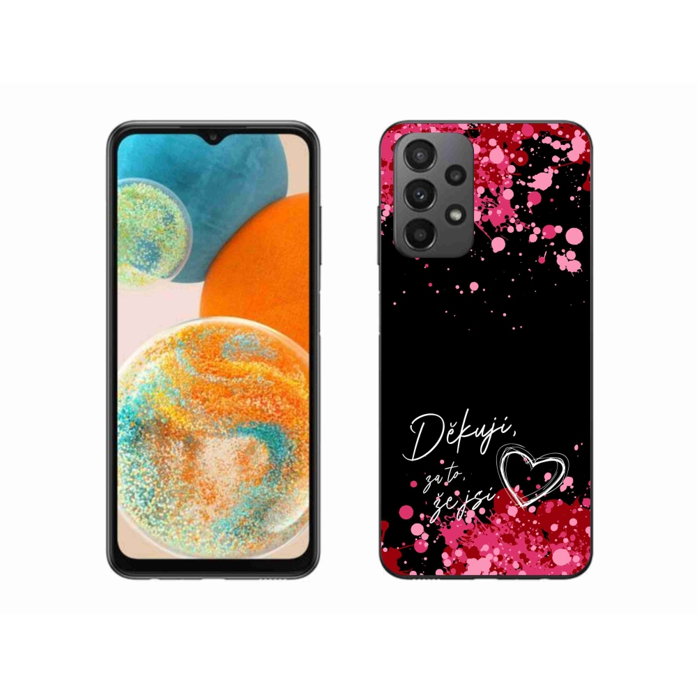 Gelový kryt mmCase na Samsung Galaxy A23 4G/5G - zamilovaný text 2 černé pozadí