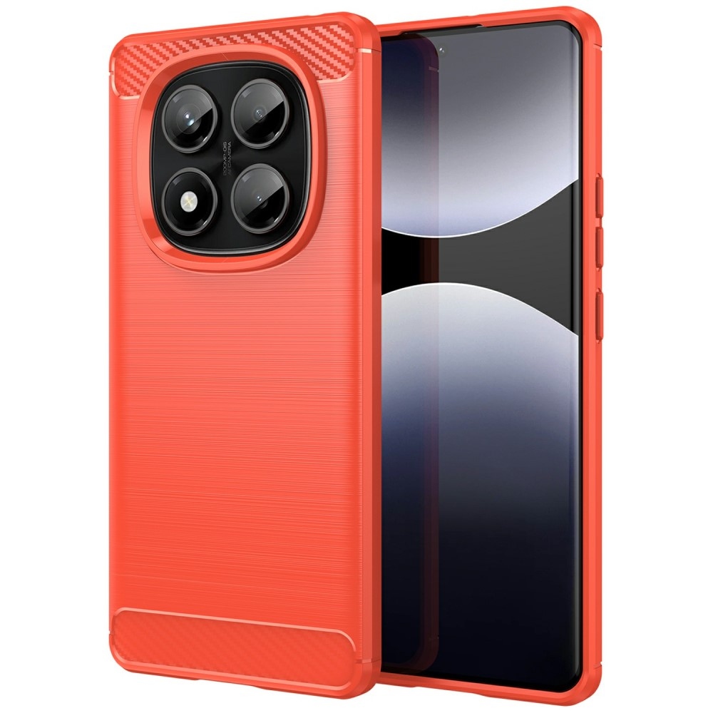 Carbon odolný gelový obal na Xiaomi Redmi Note 14 Pro - červený