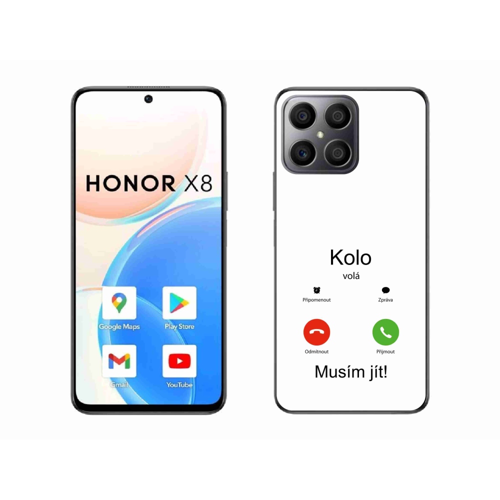 Gelový kryt mmCase na Honor X8 4G - kolo volá bílé pozadí