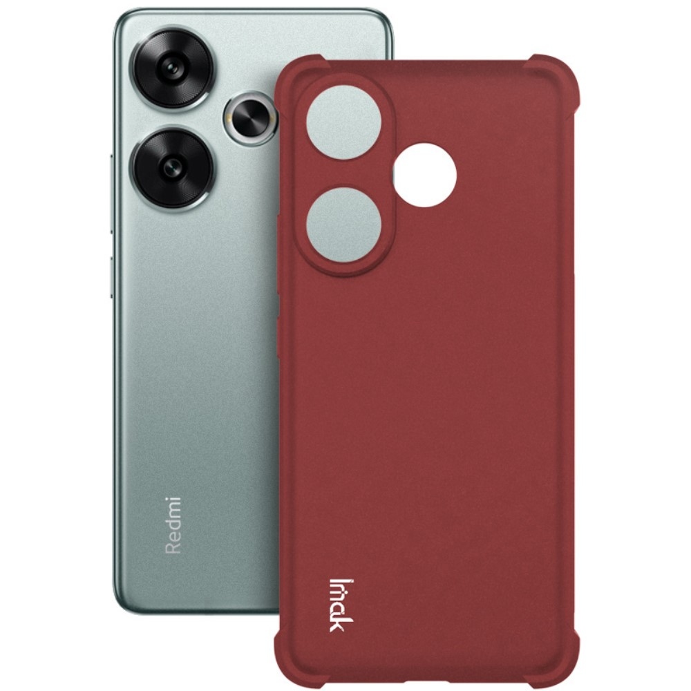 IMK matný gelový obal s vyztuženými rohy na Xiaomi Poco F6 - červený