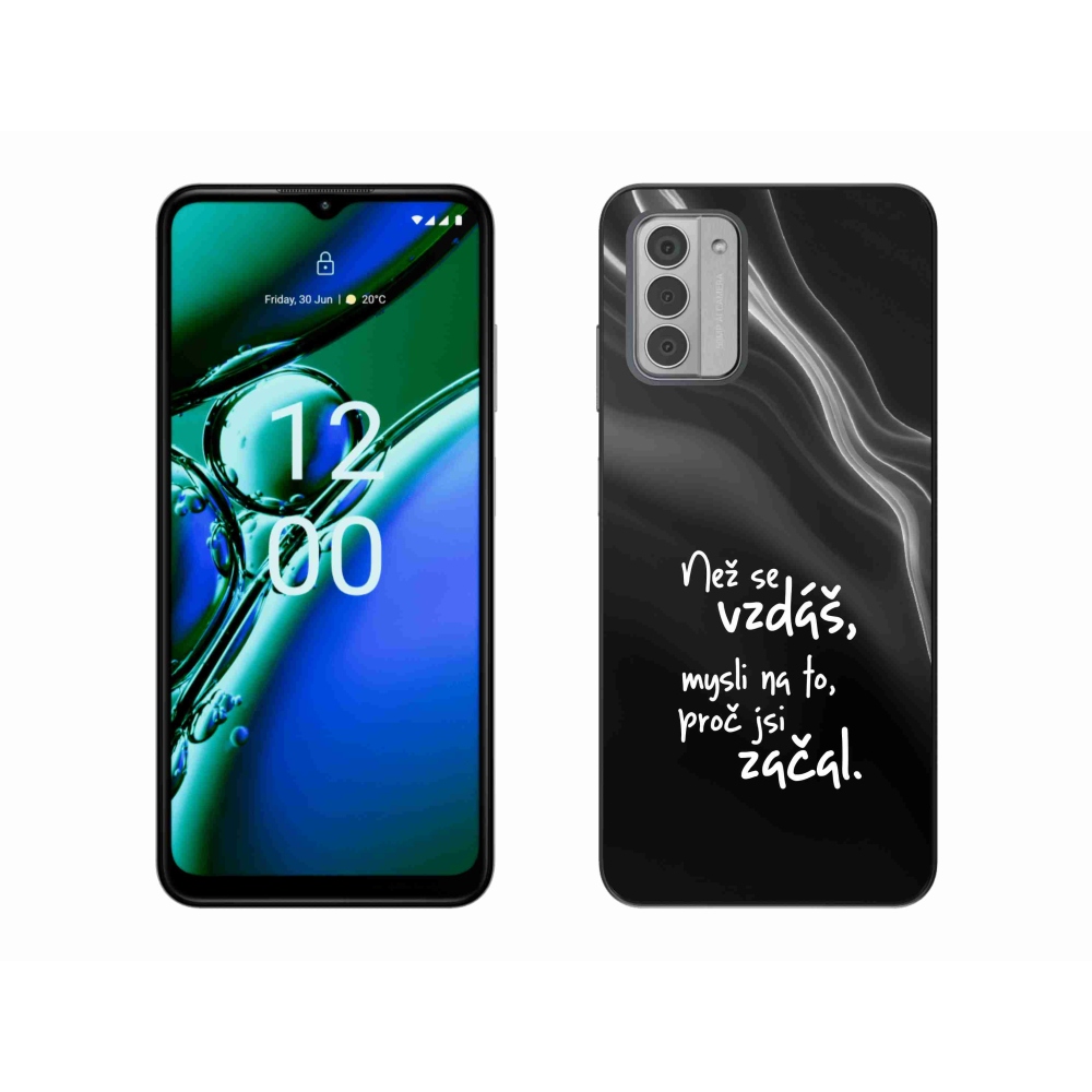 Gelový kryt mmCase na Nokia G42 - citát 2 černé pozadí