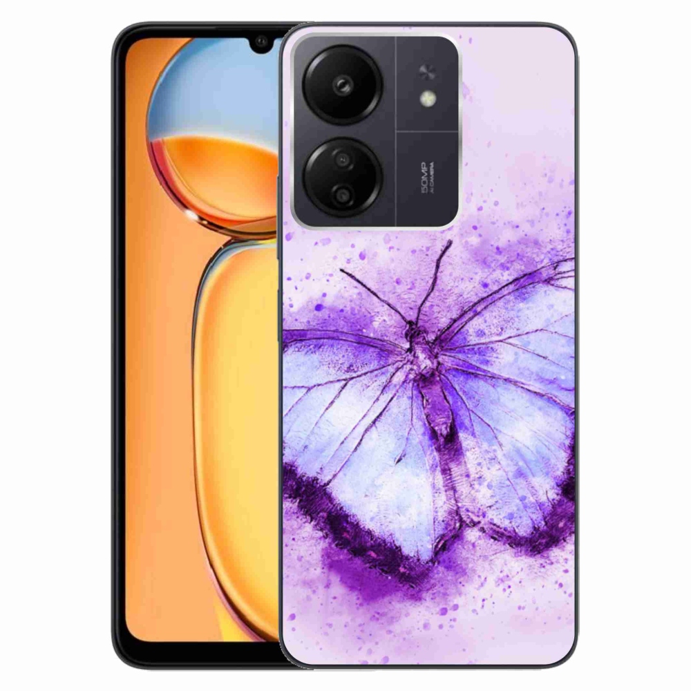 Gelový kryt mmCase na Xiaomi Poco C65/Redmi 13C - fialový motýl