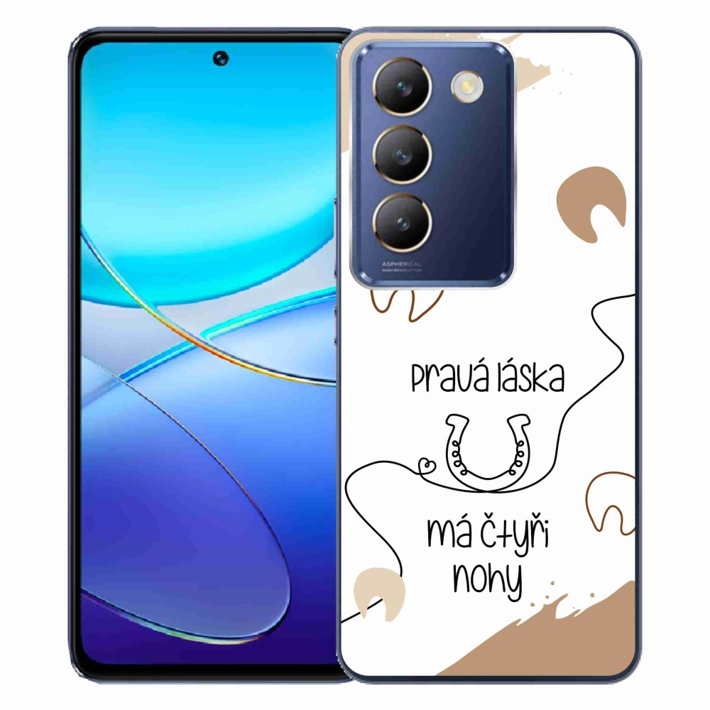 Gelový kryt mmCase na Vivo V40 SE 4G/5G - koňský motiv bílé pozadí