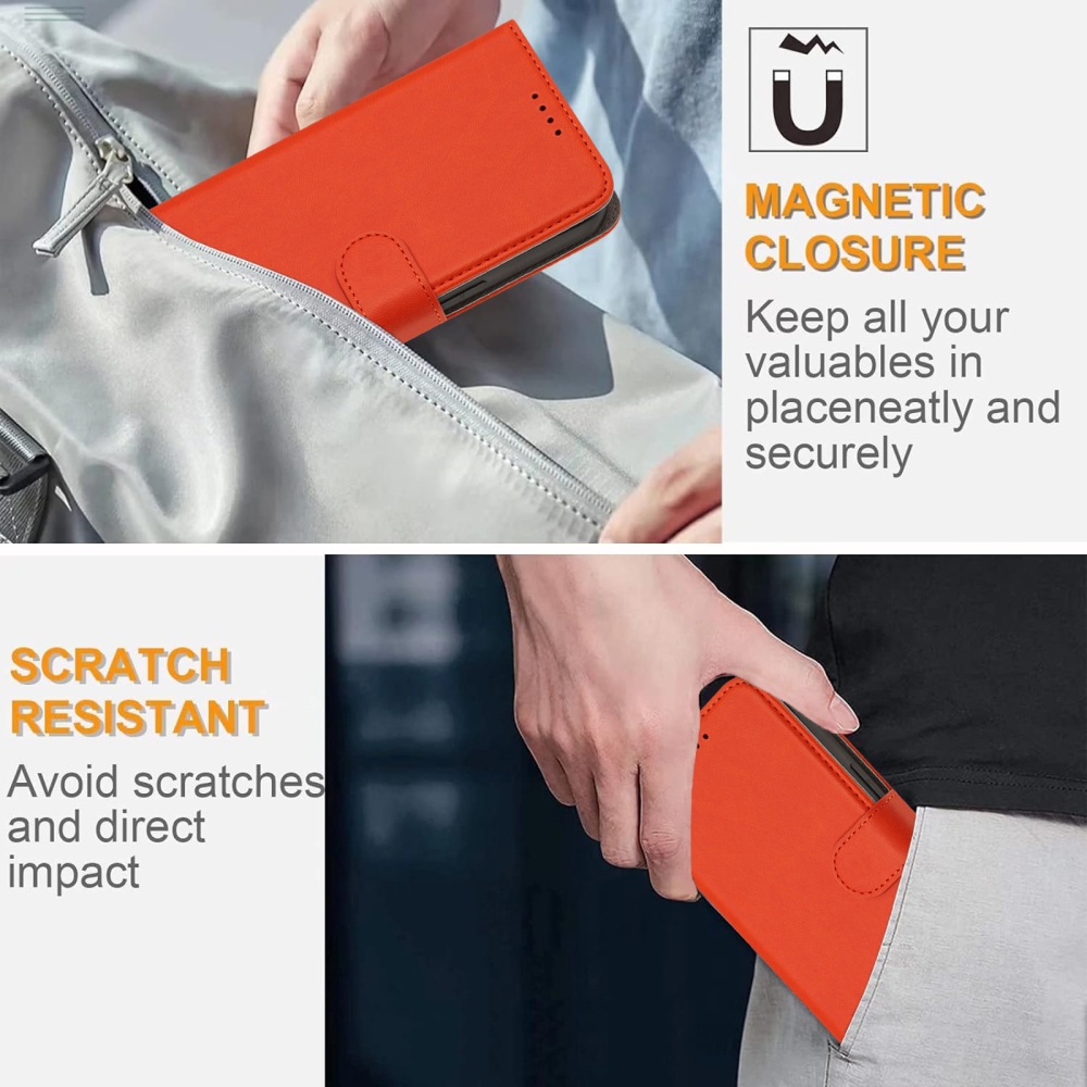 Snap knížkové pouzdro na Xiaomi Redmi 15 4G/5G (171mm) - oranžové