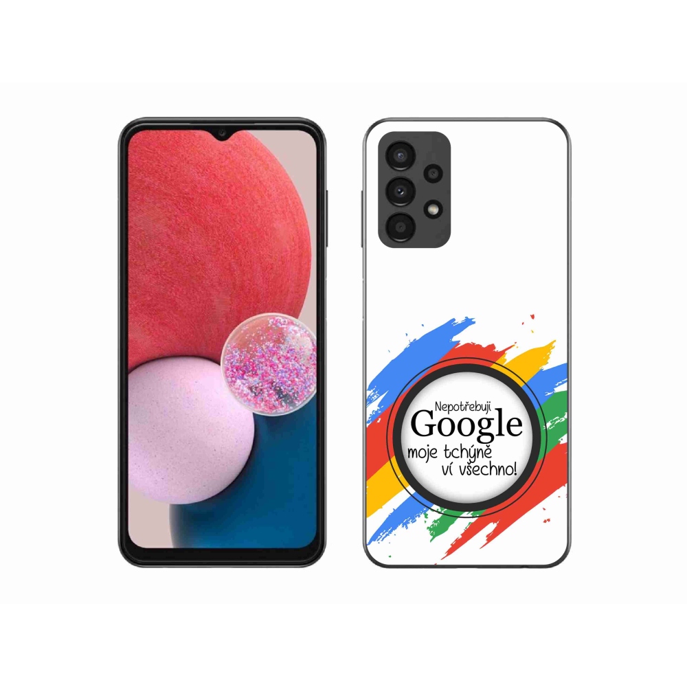 Gelový kryt mmCase na Samsung Galaxy A13 4G - tchýně ví všechno bílé pozadí