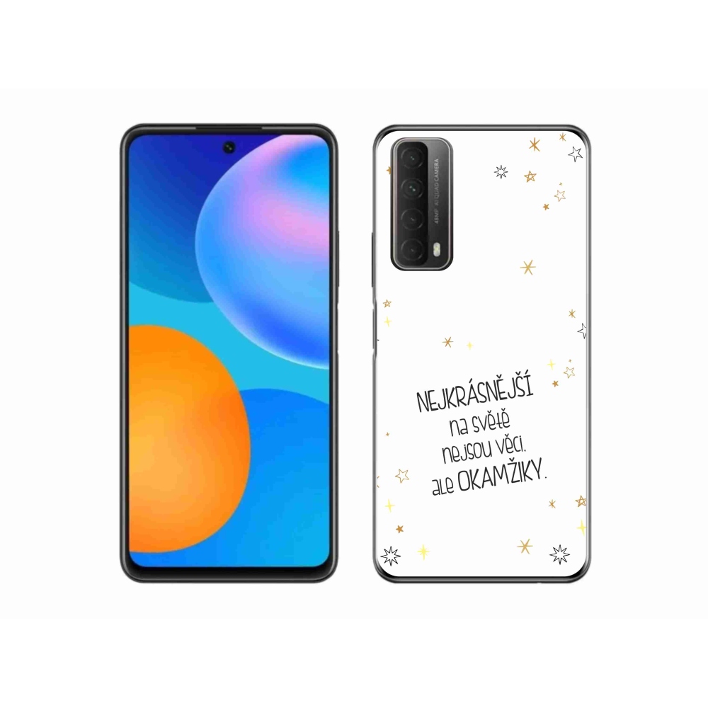 Gelový kryt mmCase na Huawei P Smart (2021) - citát 4 bílé pozadí