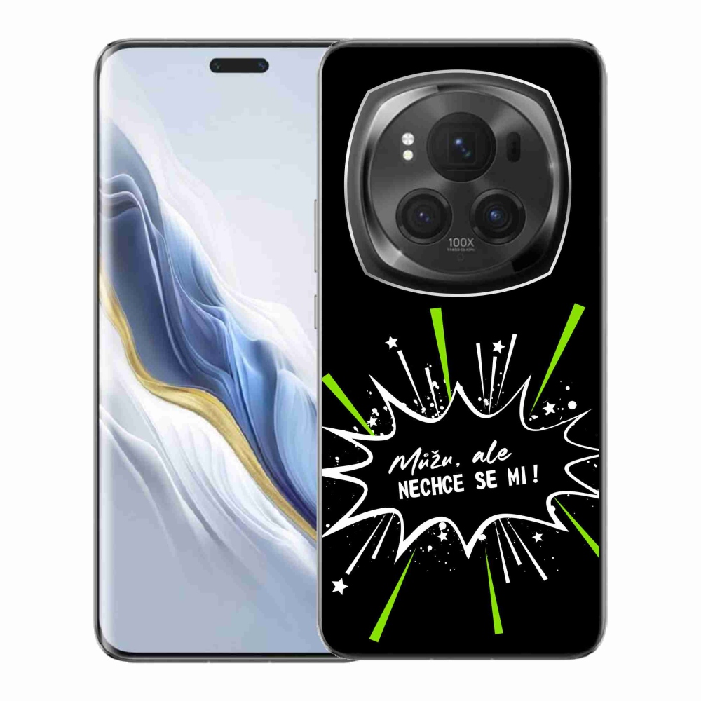 Gelový kryt mmCase na Honor Magic 6 Pro 5G - vtipný text 11 černé pozadí