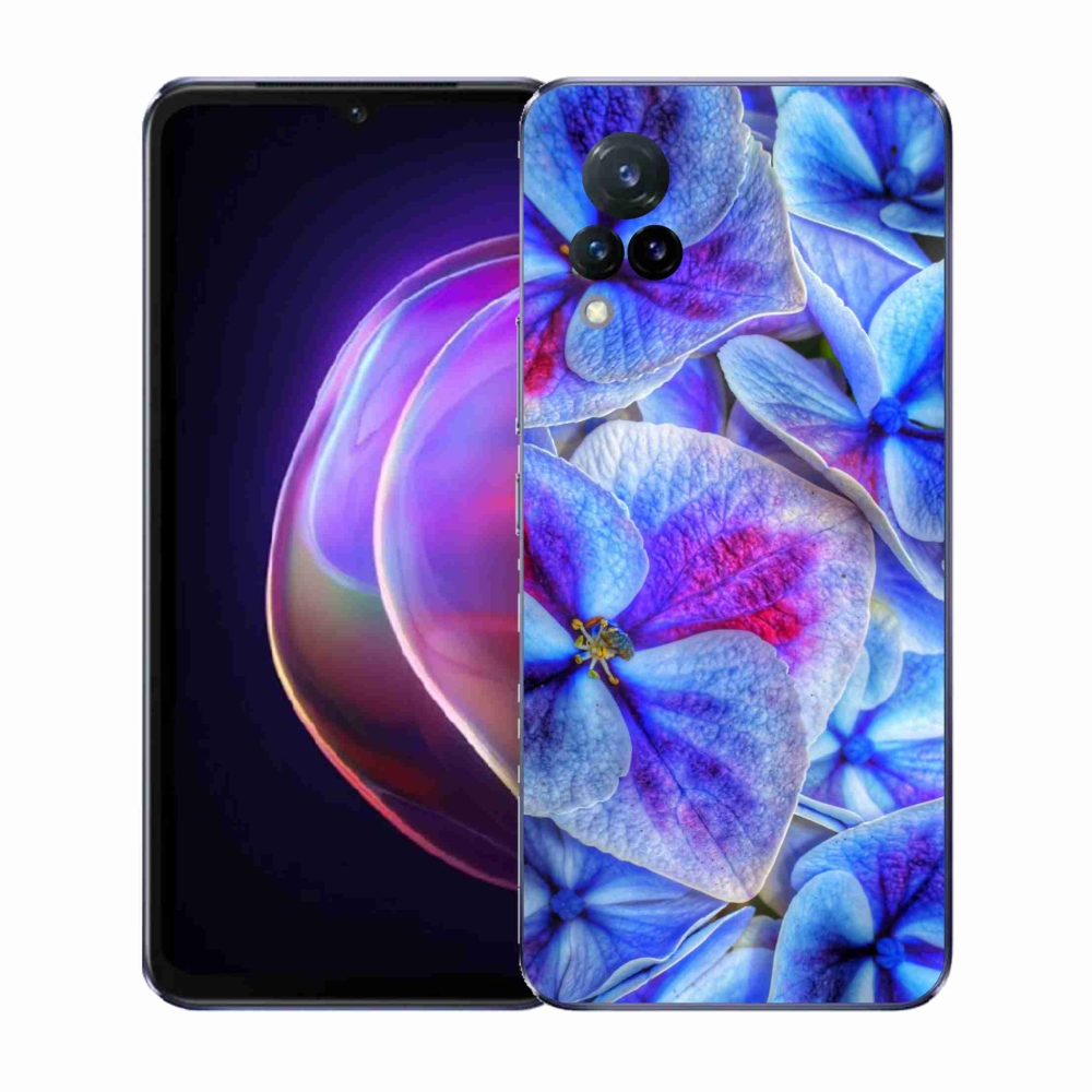 Gelový kryt mmCase na Vivo V21 4G/5G - modré květy 1