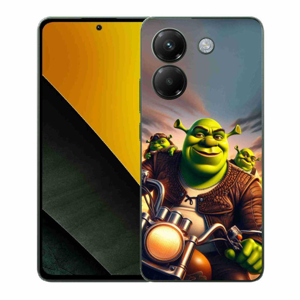 Gelový kryt mmCase na Xiaomi Poco M7 Pro 5G - shrek na motorce