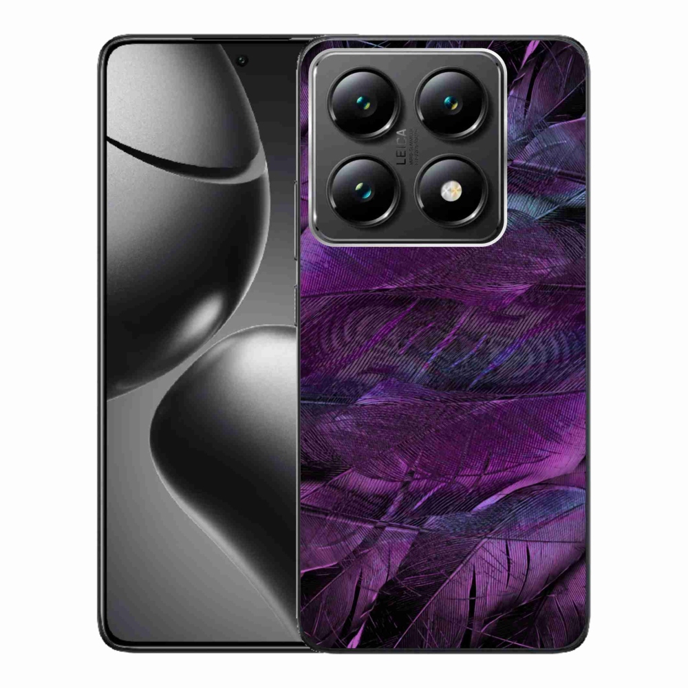 Gelový kryt mmCase na Xiaomi 14T Pro - fialová pírka