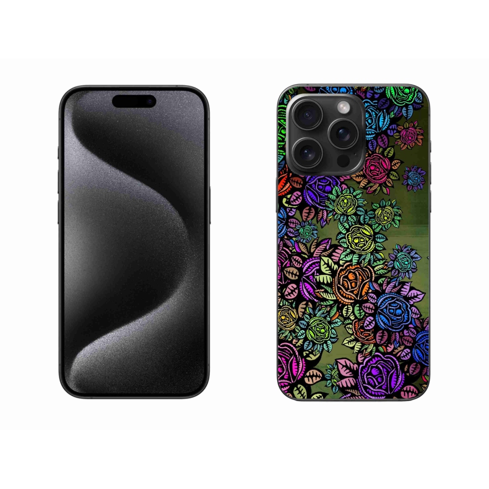Gelový kryt mmCase na iPhone 15 Pro Max - květiny 6
