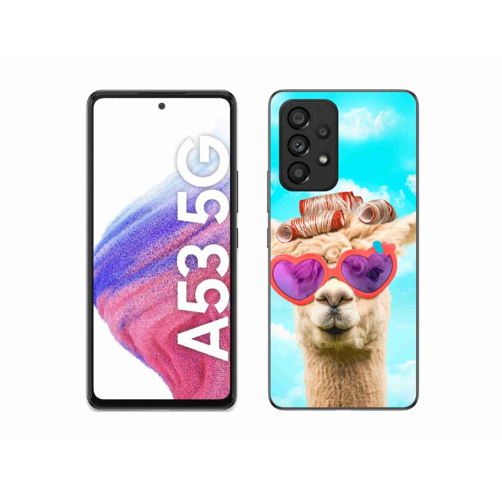 Gelový kryt mmCase na Samsung Galaxy A53 5G - lama s brýlemi
