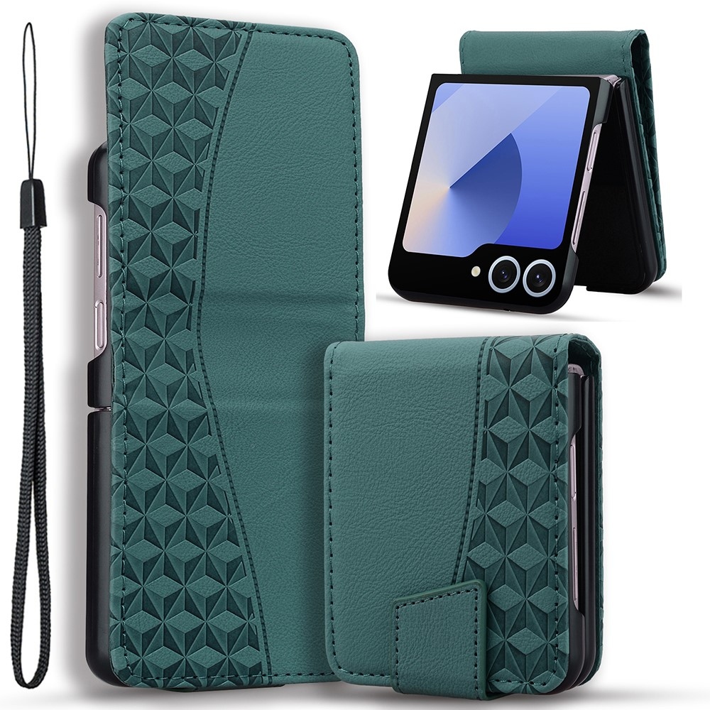 Gridy knížkové pouzdro na Samsung Galaxy Z Flip7 5G - zelené
