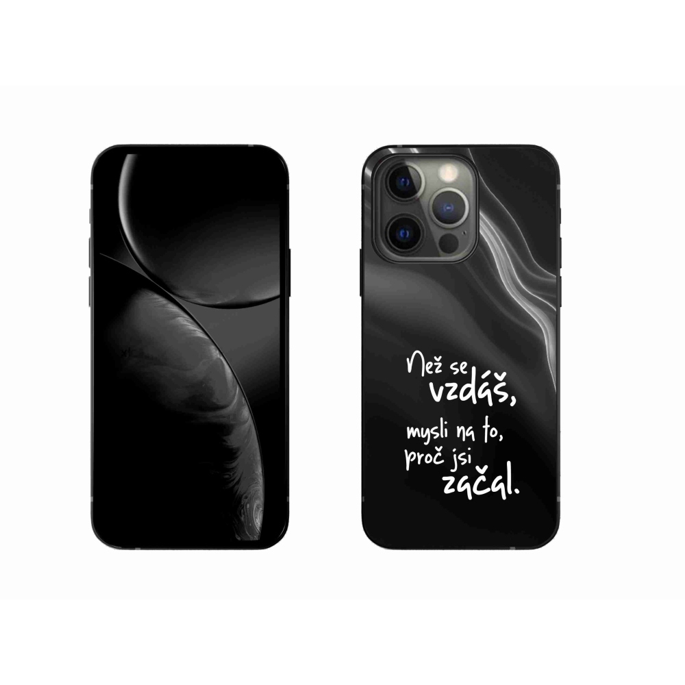 Gelový kryt mmCase na iPhone 13 Pro 6.1 - citát 2 černé pozadí