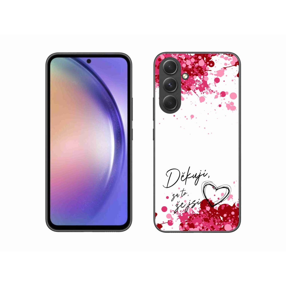 Gelový kryt mmCase na Samsung Galaxy A54 5G - zamilovaný text 2 bílé pozadí