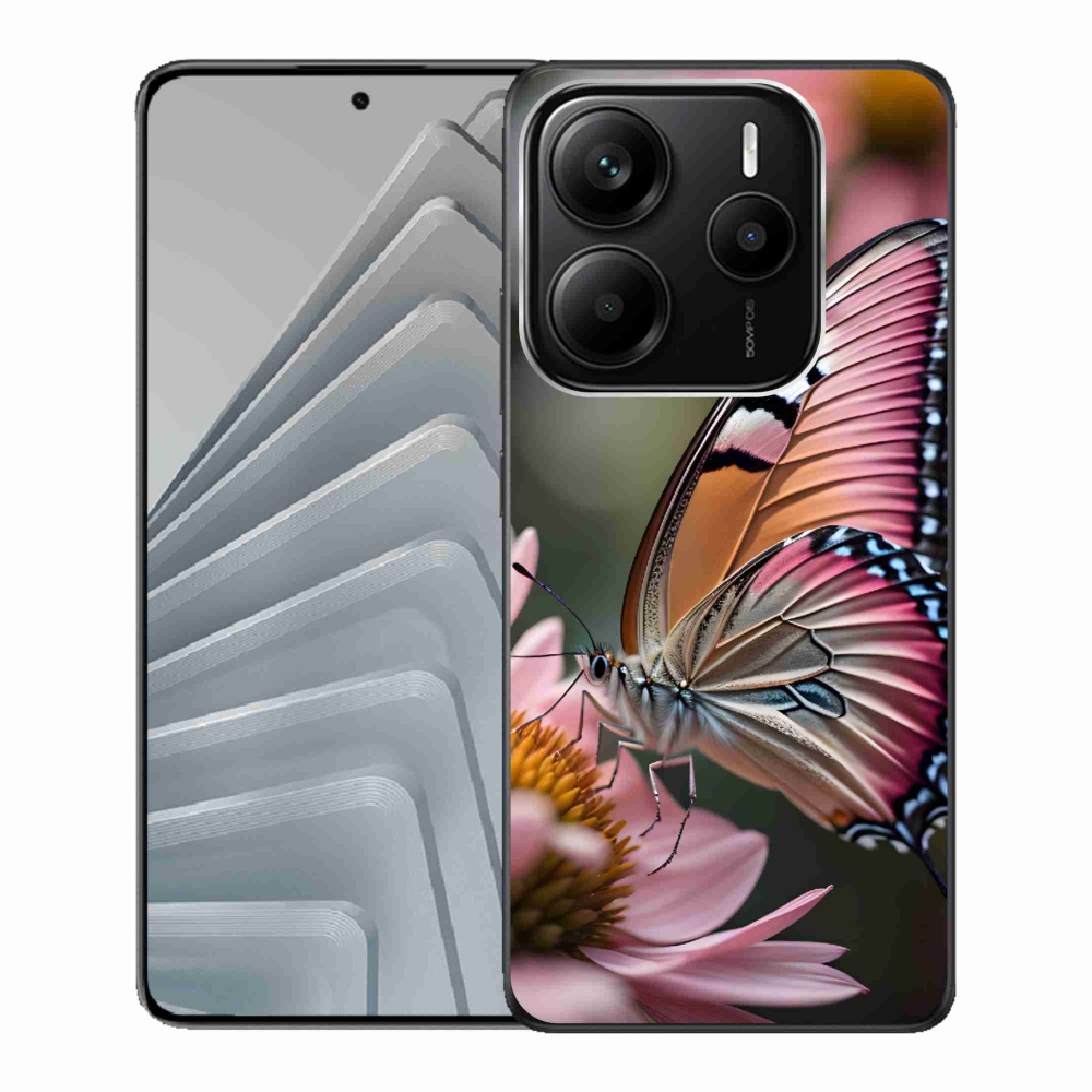 Gelový kryt mmCase na Xiaomi Redmi Note 14 5G - barevný motýl