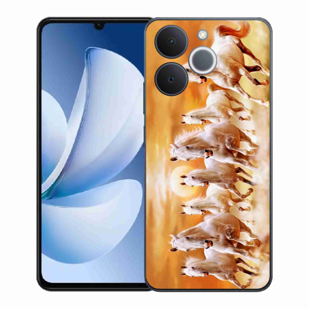 Gelový kryt mmCase na Realme Note 70T - koně 2
