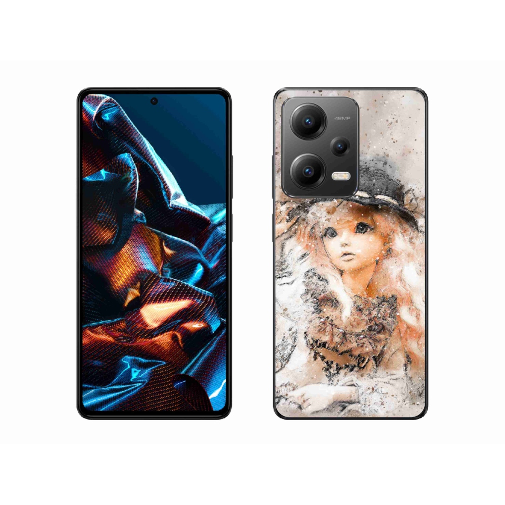Gelový kryt mmCase na mobil Xiaomi Redmi Note 12 Pro 5G - holčička s kloboukem