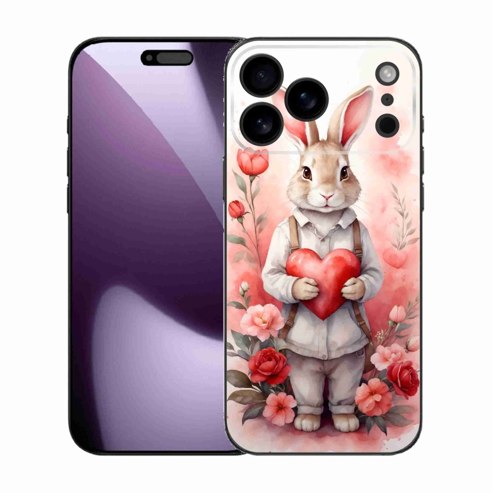 Gelový kryt mmCase na iPhone 17 Pro Max - zajíc se srdíčkem