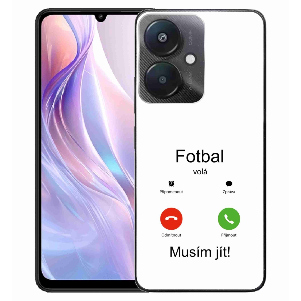 Gelový kryt mmCase na Xiaomi Redmi 13C 5G  - fotbal volá bílé pozadí
