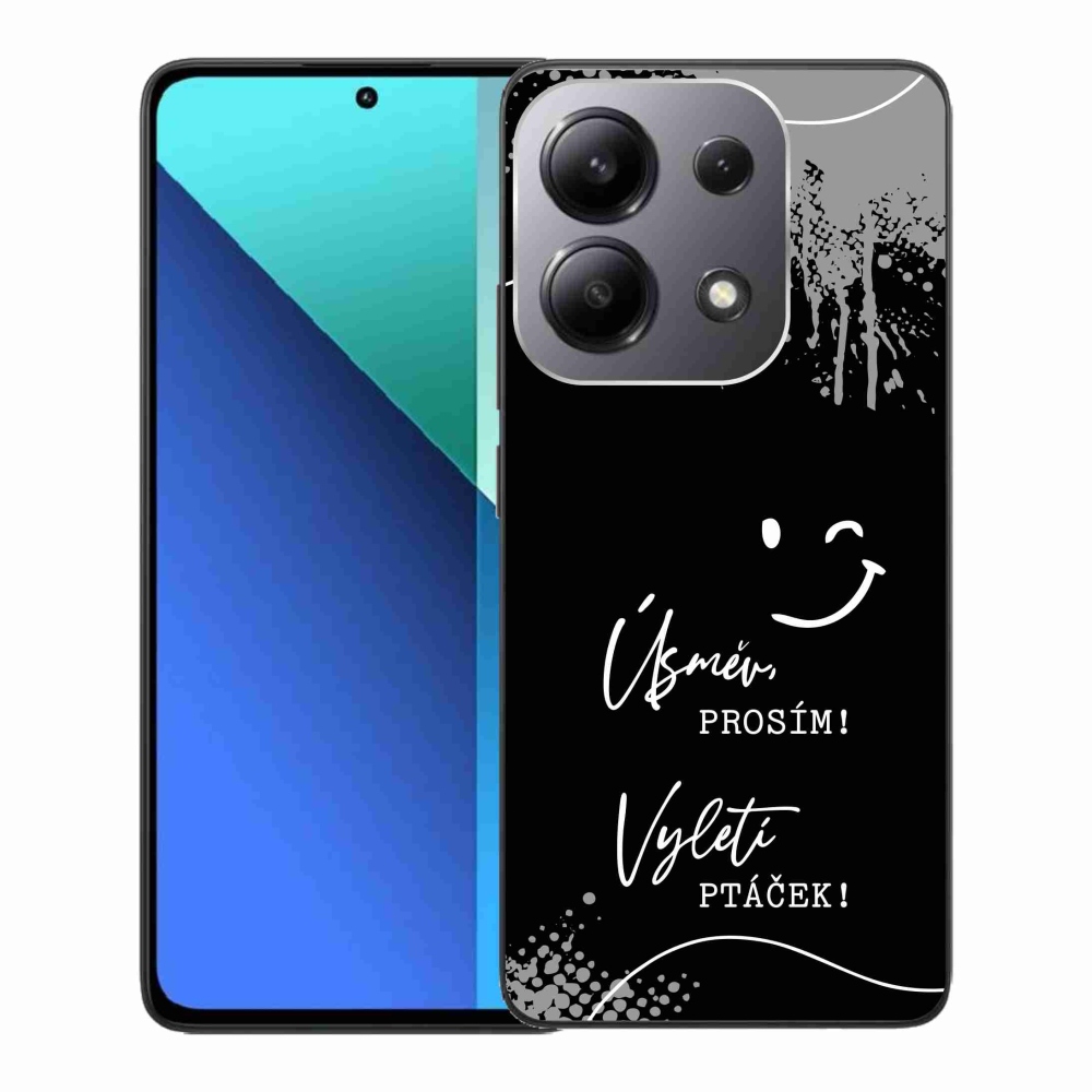 Gelový kryt mmCase na Xiaomi Redmi Note 13 - vtipný text 4 černé pozadí