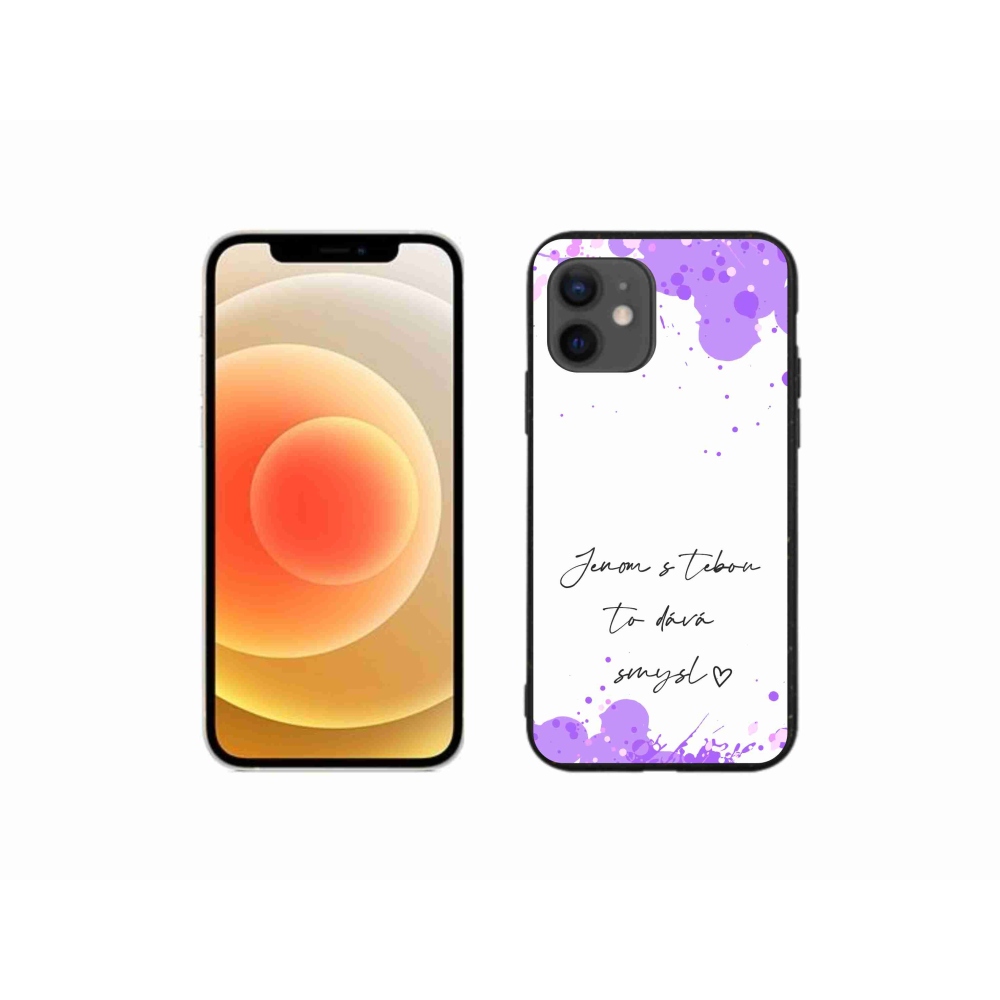 Gelový kryt mmCase na iPhone 12 mini - zamilovaný text bílé pozadí