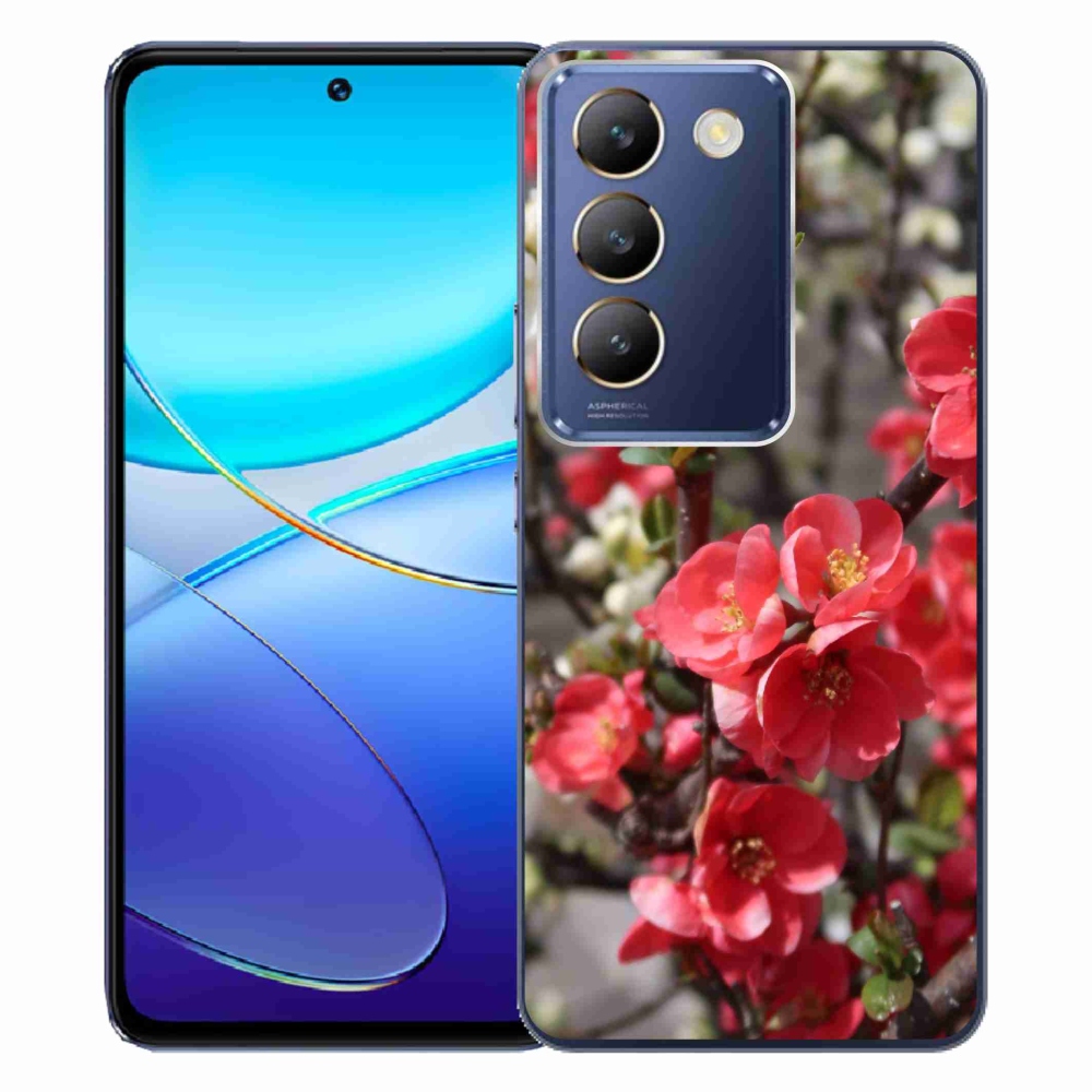 Gelový kryt mmCase na Vivo V40 SE 4G/5G - červené květy