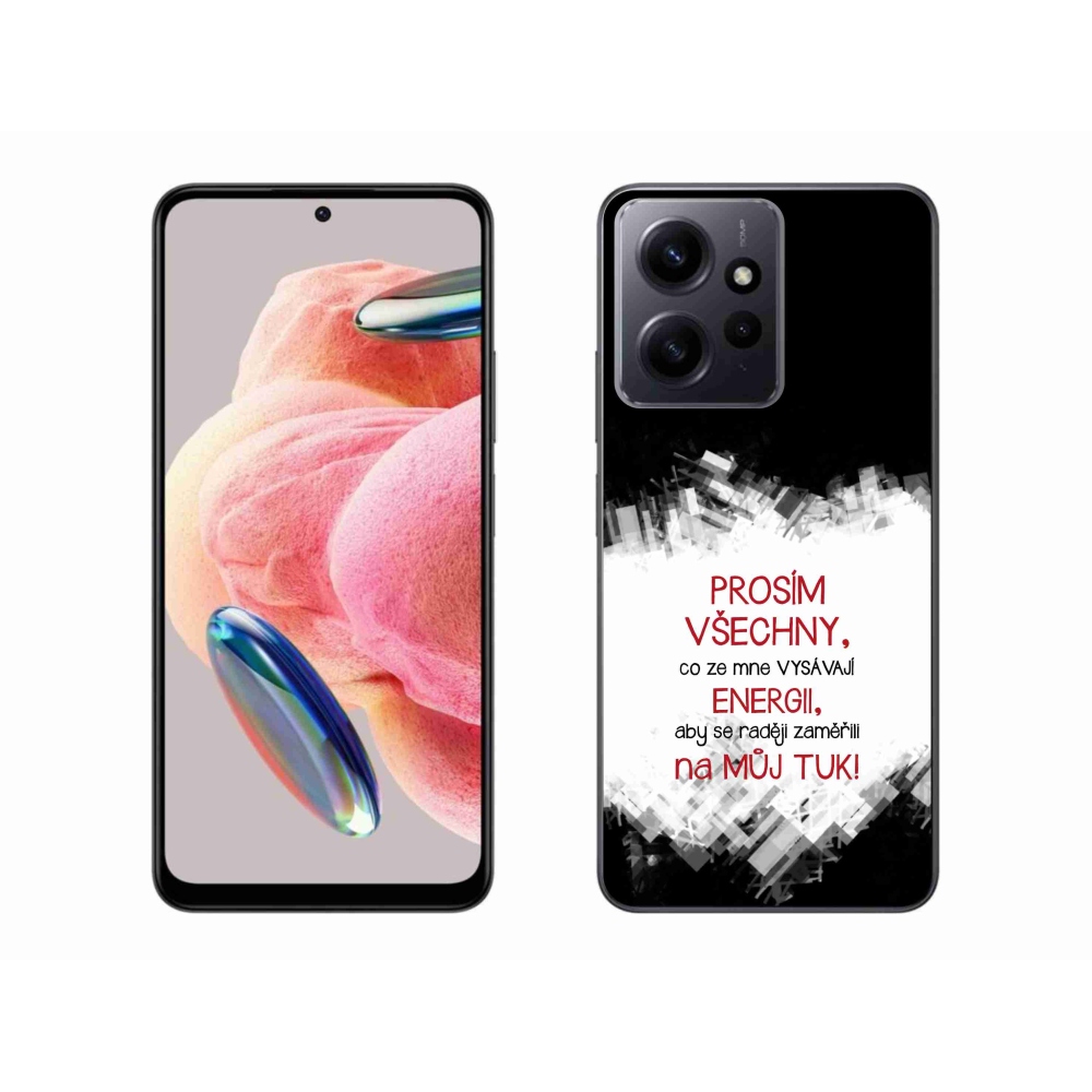 Gelový kryt mmCase na Xiaomi Redmi Note 12 4G - vtipný text 1 červený