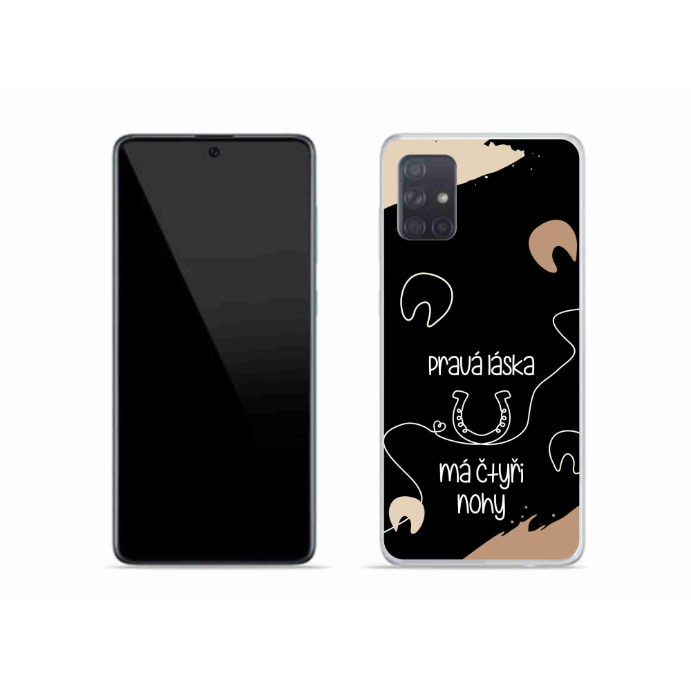 Gelový kryt mmCase na Samsung Galaxy A51 - koňský motiv černé pozadí