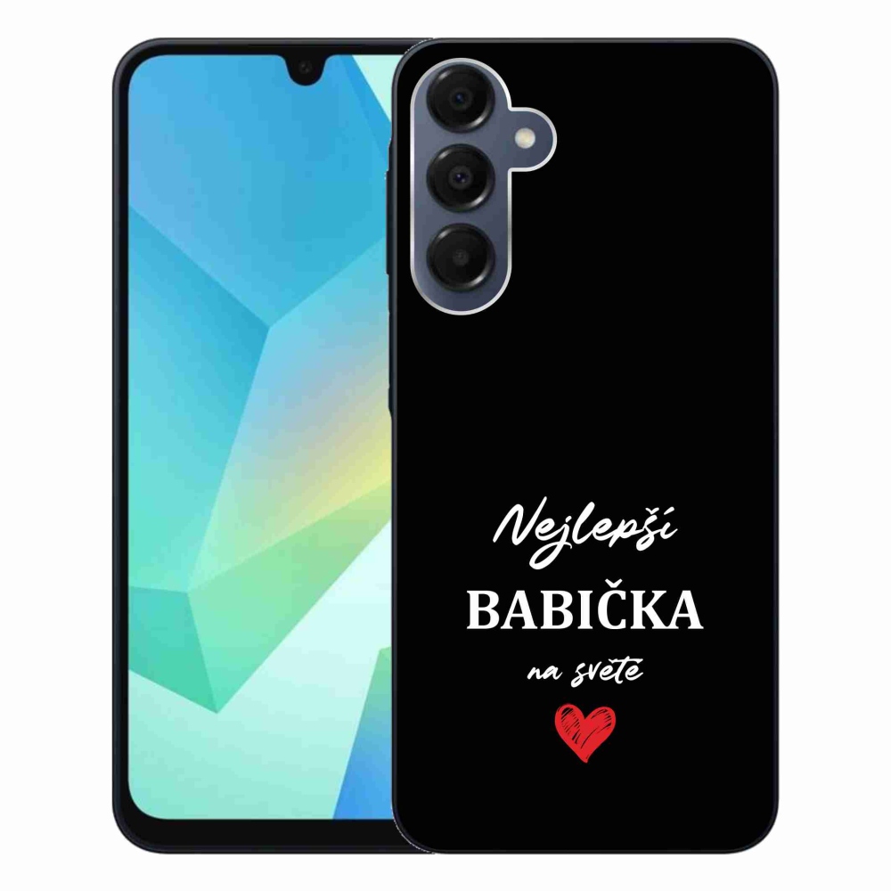 Gelový kryt mmCase na Samsung Galaxy A16 4G/5G - nejlepší babička 1 černé pozadí