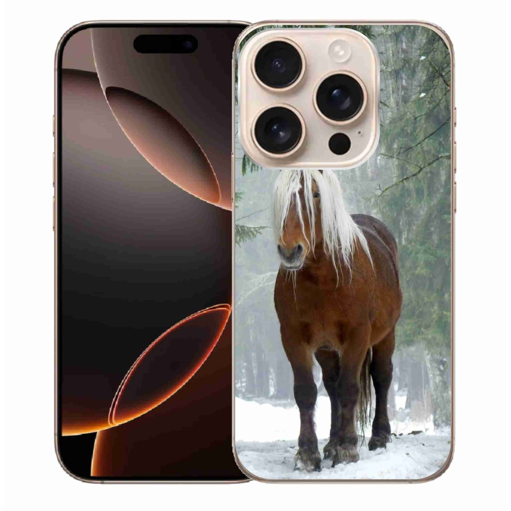 Gelový obal mmCase na iPhone 16 Pro Max - kůň v lese