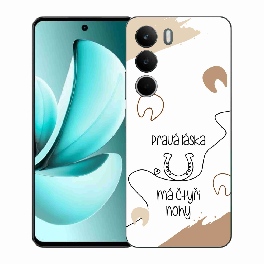 Gelový kryt mmCase na Realme C71 - koňský motiv bílé pozadí