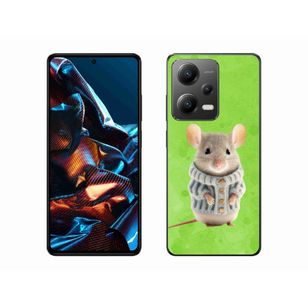 Gelový kryt mmCase na Xiaomi Redmi Note 12 Pro 5G - myška ve svetru
