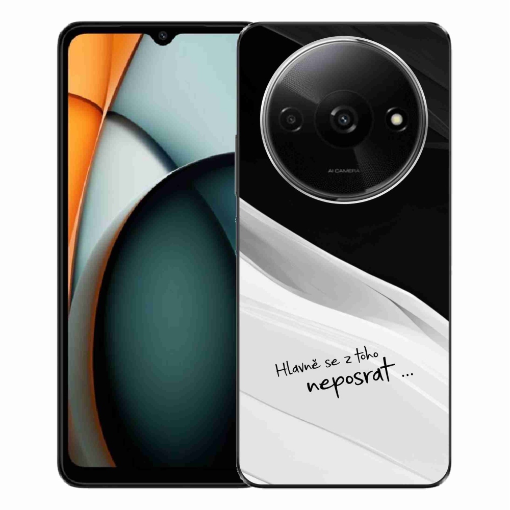 Gelový kryt mmCase na Xiaomi Redmi A3  - vtipný text 13 bíločerné pozadí