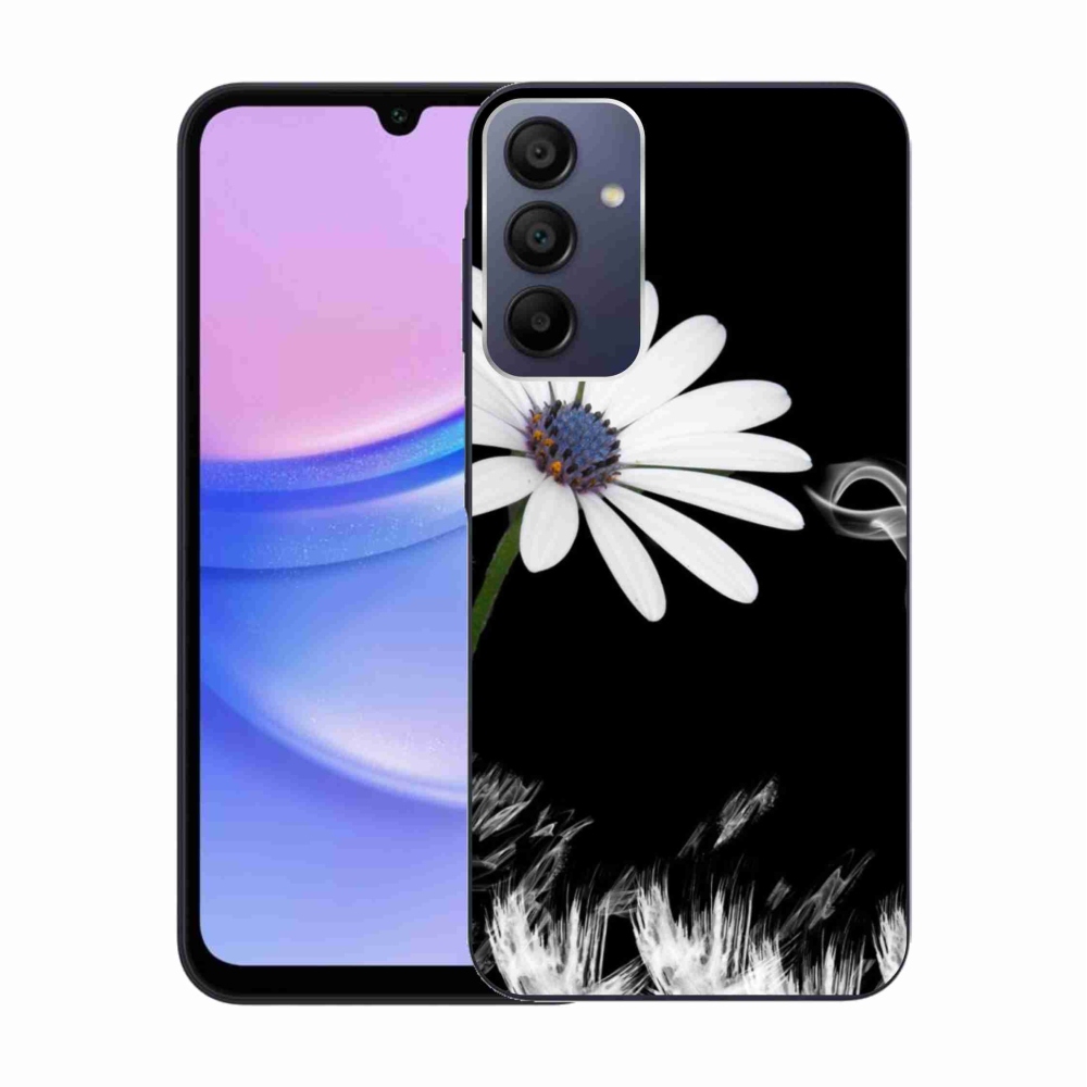 Gelový kryt mmCase na Samsung Galaxy A15 4G/5G - bílá květina