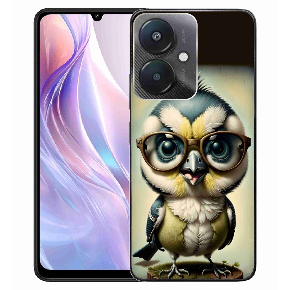 Gelový kryt mmCase na Xiaomi Redmi 13C 5G - mládě s brýlemi