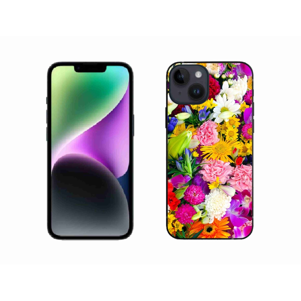 Gelový kryt mmCase na iPhone 14 - květiny 12