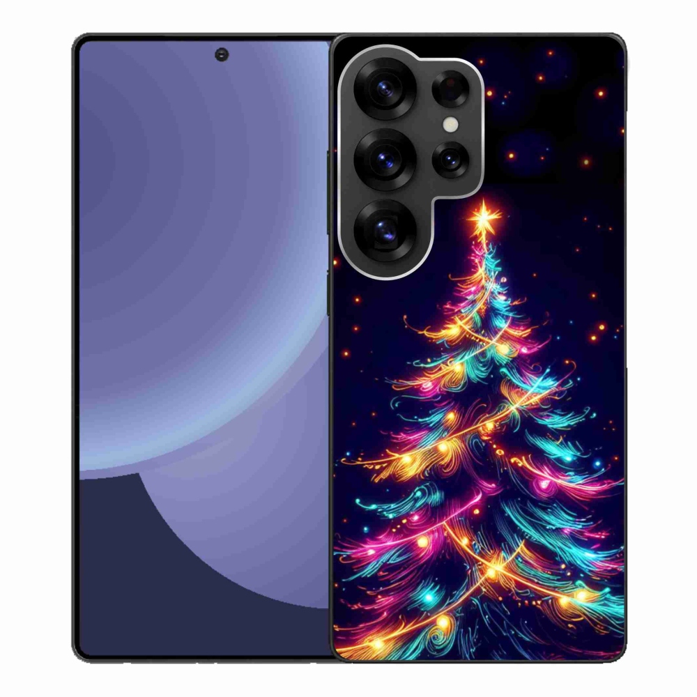 Gelový kryt mmCase na Samsung Galaxy S25 Ultra - neonový vánoční stromek