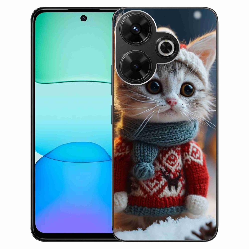 Gelový kryt mmCase na Xiaomi Redmi 13 4G/Poco M6 4G - kotě ve svetru