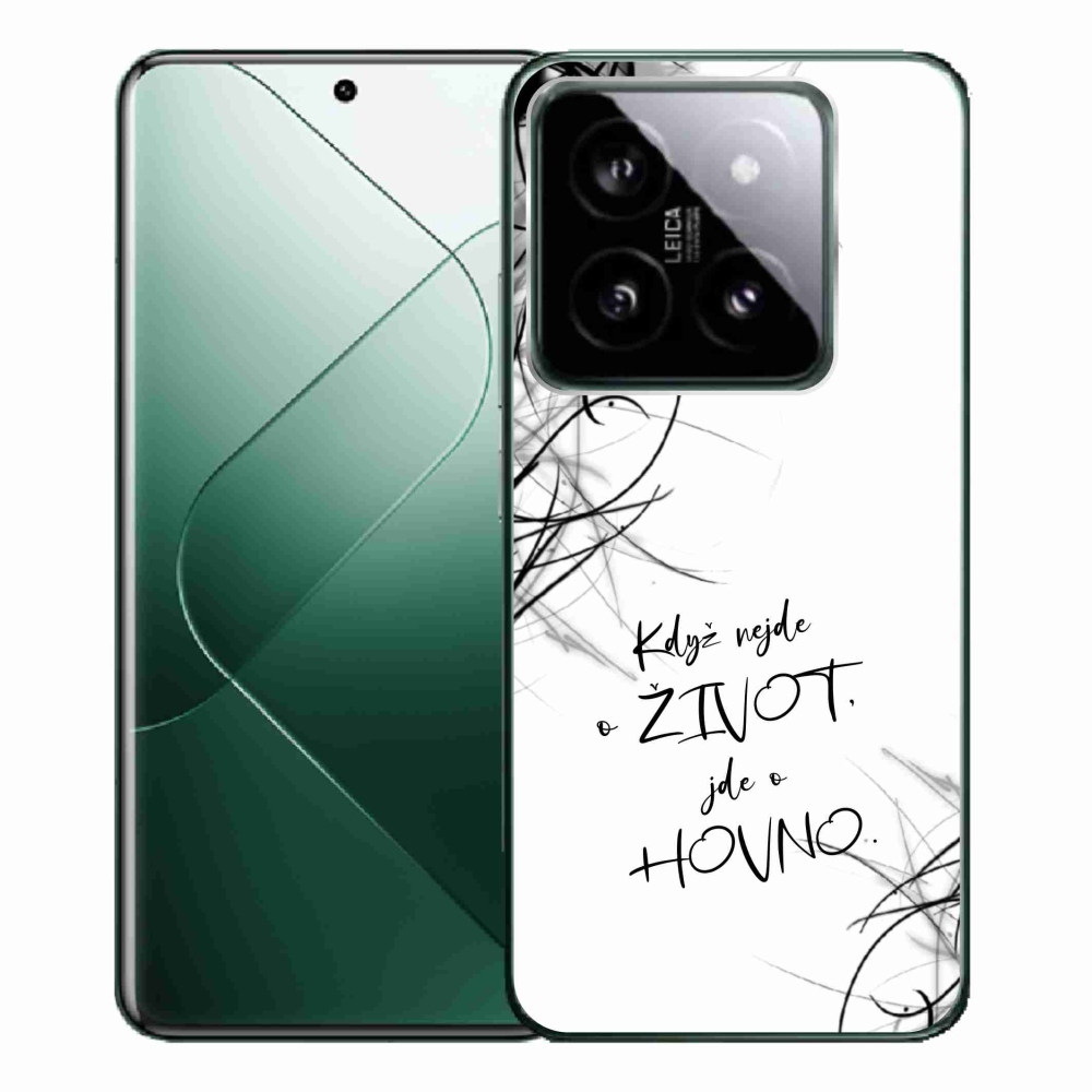 Gelový kryt mmCase na Xiaomi 14 Pro - vtipný text 16 bílé pozadí