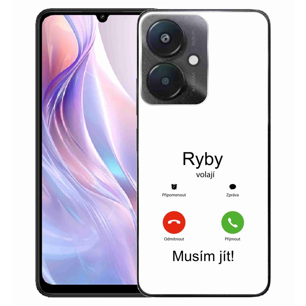 Gelový kryt mmCase na Xiaomi Redmi 13C 5G  - ryby volají bílé pozadí