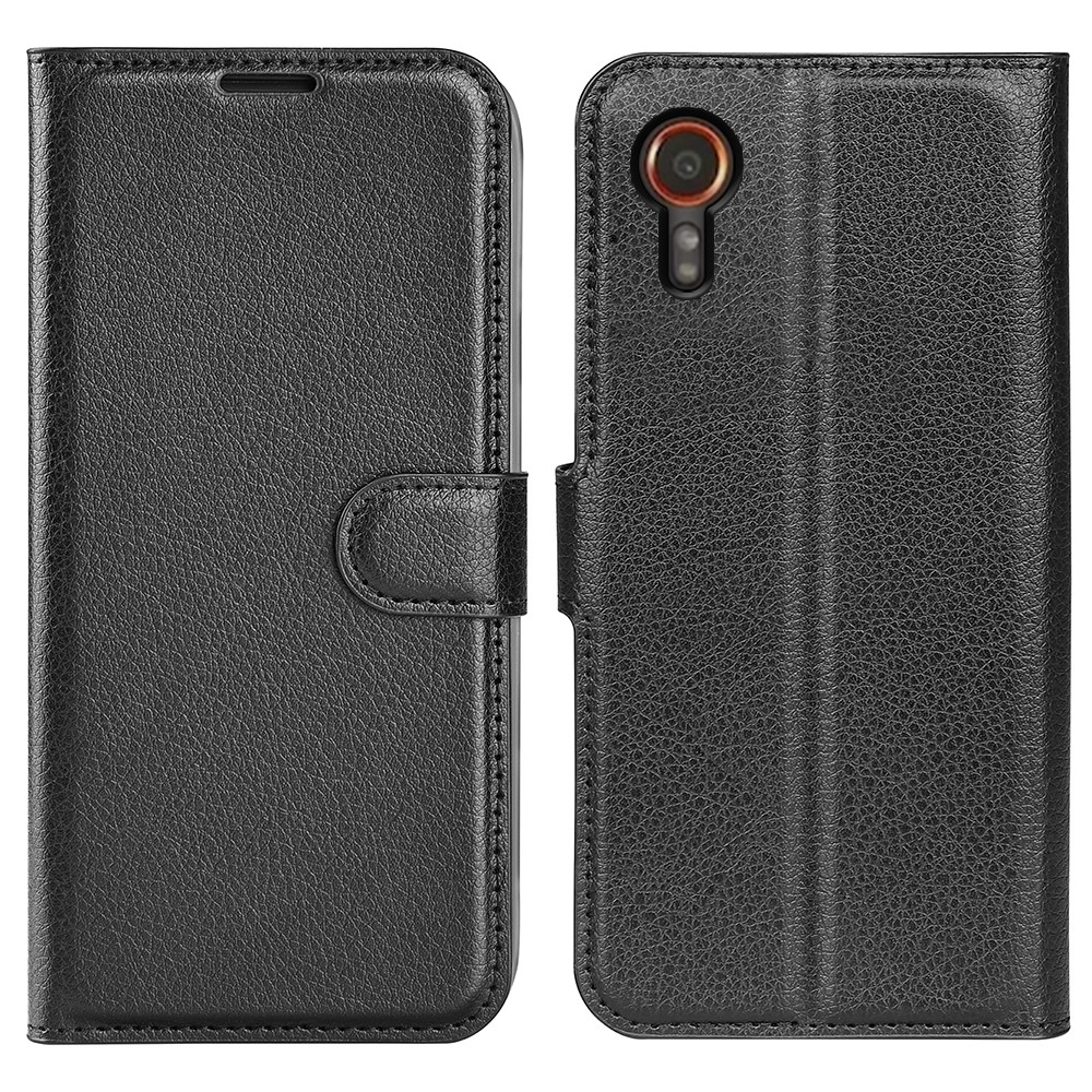 Litchi knížkové pouzdro na Samsung Galaxy Xcover 7 - černé