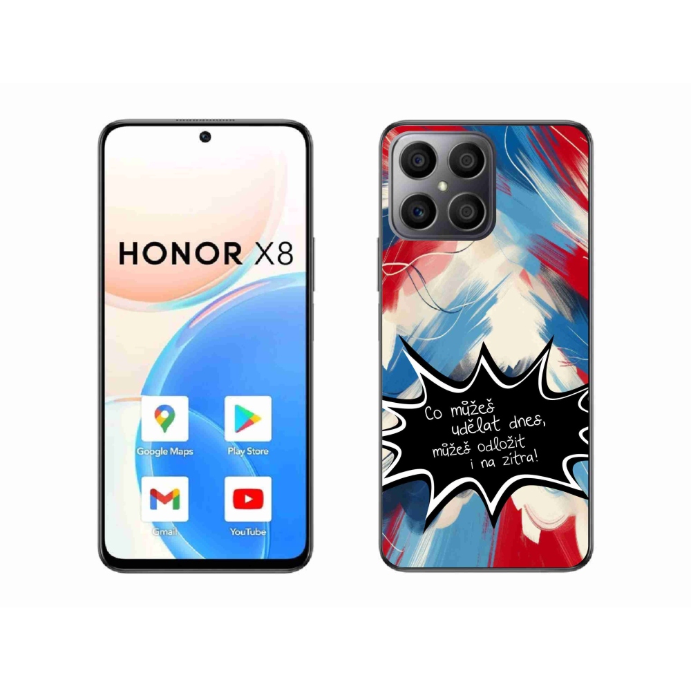 Gelový kryt mmCase na Honor X8 4G - vtipný text 9 černé pozadí