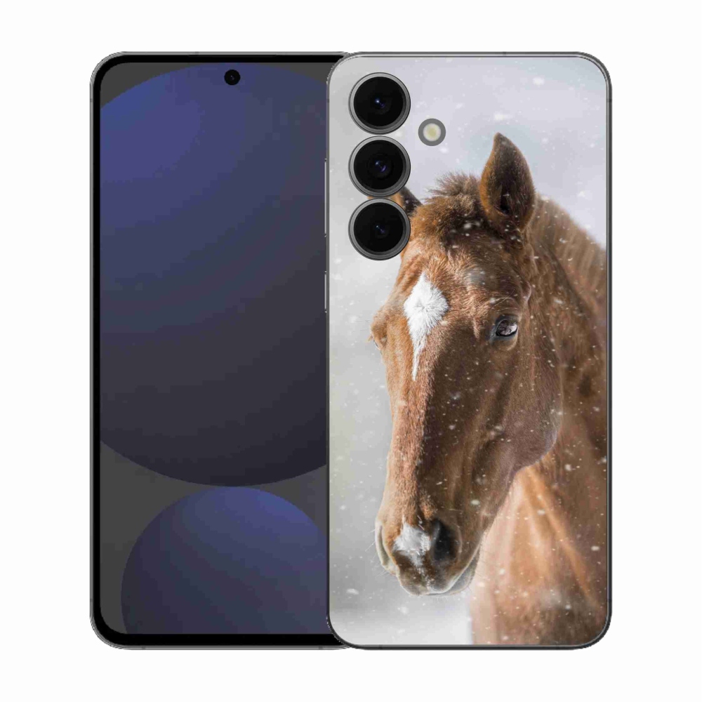 Gelový kryt mmCase na Samsung Galaxy S25 FE - hnědý kůň 2